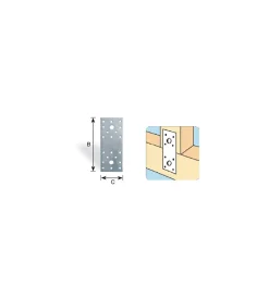 Giunto a piastra forato 140 x 55 mm.