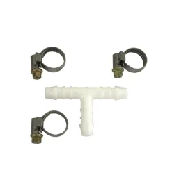 Giunzione per tubi a "t" + 2 fascette - 8 mm = 5/16”