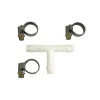 Giunzione per tubi a "t" + 2 fascette - 6 mm = 1/4”