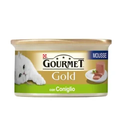 Gourmet gold mousse - alimento umido per gatto con coniglio.