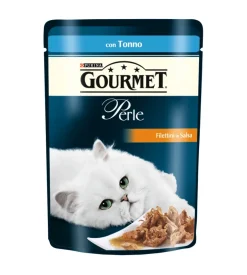 Gourmet perle - alimento umido per gatto, filettini in salsa con tonno, 85 gr.