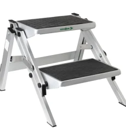Gradino d'ingresso doppio per veicoli brunner "ruckstep alu" in alluminio richiudibile, 51x53x19,5/38,5 cm