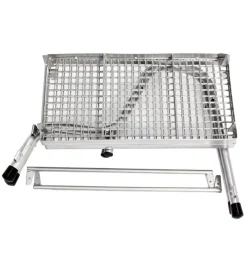 Gradino doppio d'ingresso per veicoli brunner "prima" in metallo zincato, colore grigio