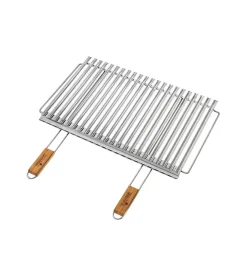 Graticola biologica inox con manici in bamboo - 67x40cm