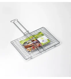 Griglia a rete per barbecue senza piedi ompagrill in acciaio 27x37 cm