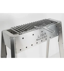 Griglietta per cuocispiedini in ferro cromato con manico, 37x13 cm - lisa