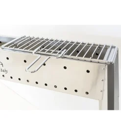 Griglietta per cuocispiedini in ferro cromato con manico, 37x13 cm - lisa