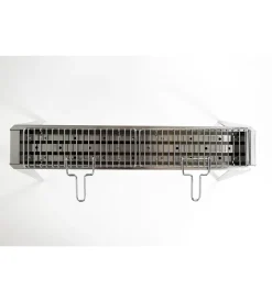 Griglietta per cuocispiedini in ferro cromato con manico, 37x13 cm - lisa