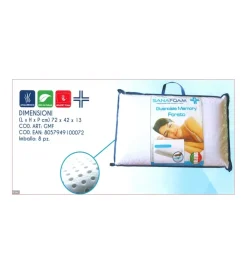 Guanciale forato in memory foam bianco 72x42 cm