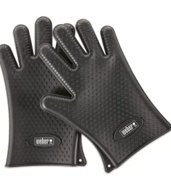 Guanti per barbecue in silicone weber nero tg l