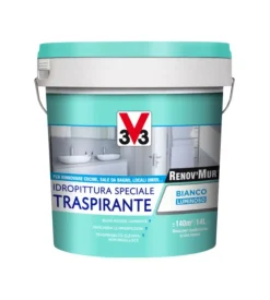 Idropittura traspirante v33 "renov'mur" bianco opaco 14 lt