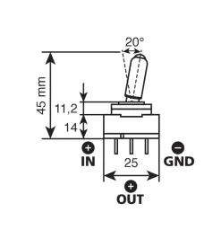 Interruttore a leva tipo racing, in alluminio con spia a led -  12/24v - rosso -  20a  45554