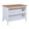 Isola multifunzione bianco e rovere, 124x75x91,5 cm