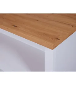 Isola multifunzione bianco e rovere, 124x75x91,5 cm