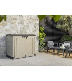 Keter - porta attrezzi multiuso in resina "store it out arc" - 1200 lt 146x82x120 cm beige