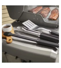 Kit 3 accessori per barbecue weber "precision" in acciaio