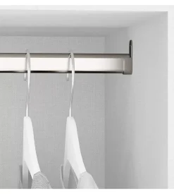 Kit 2 bastoni appendiabiti ovali con supporti, 950 mm