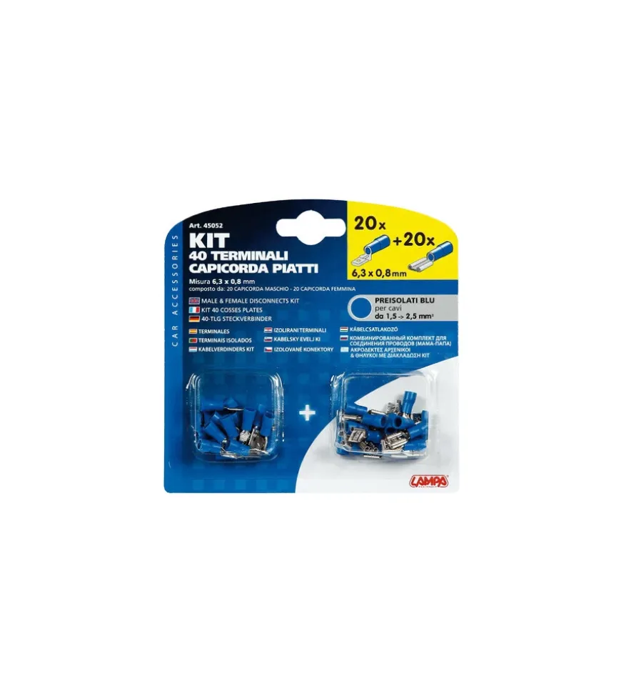 Kit 40 capicorda piatti blu 45052