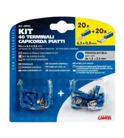 Kit 40 capicorda piatti blu  45052