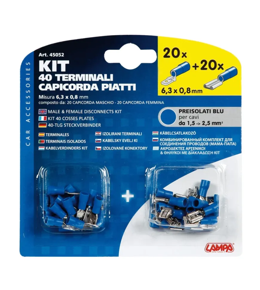 Kit 40 capicorda piatti blu 45052