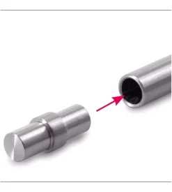 Kit 5 pezzi raccordo lineare per tondino in accaio inox satinato