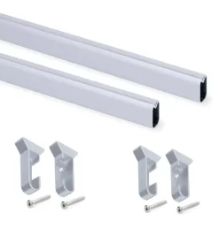 Kit 2 tubi per armadio alluminio, 75 cm