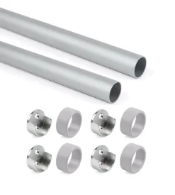 Kit 2 tubi per armadio alluminio color grigio, 750 mm