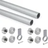 Kit 2 tubi per armadio alluminio color grigio, 1150 mm