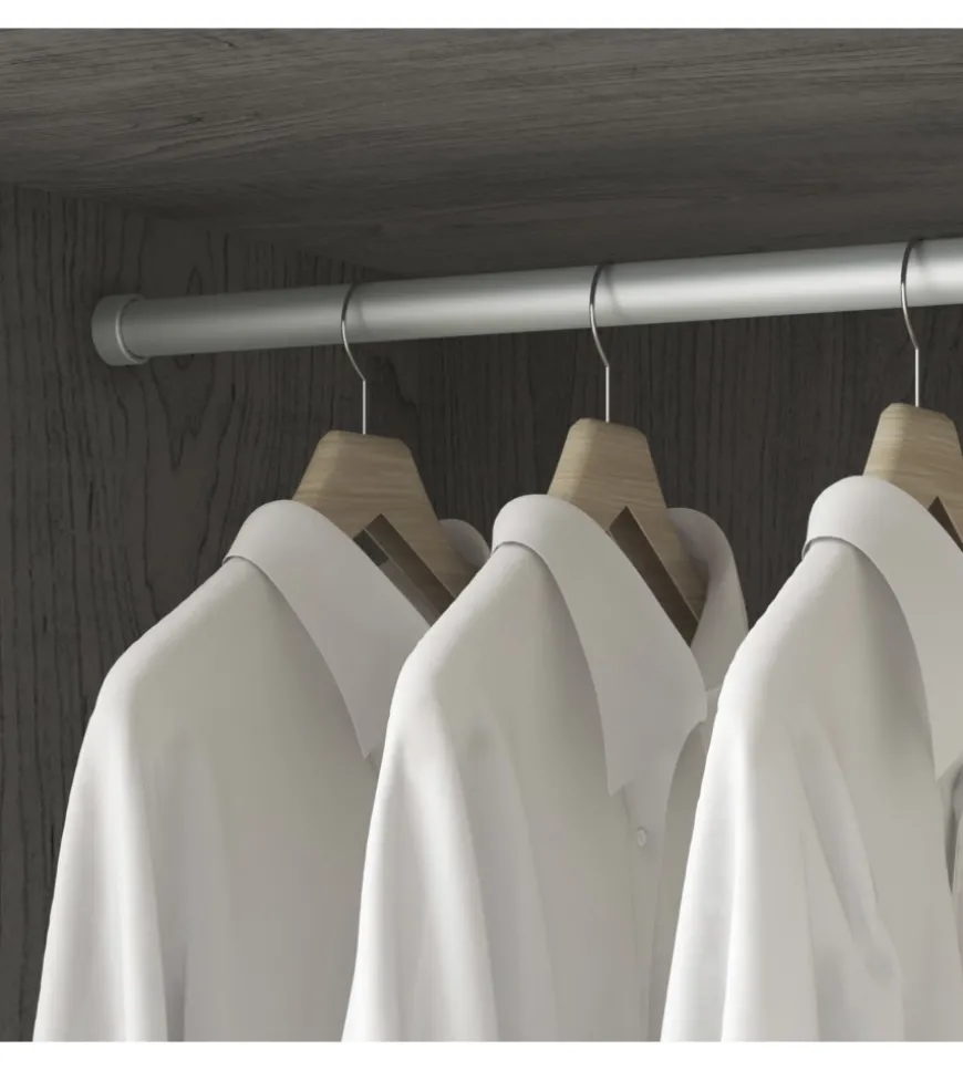 Kit 2 tubi per armadio alluminio color grigio, 1150 mm