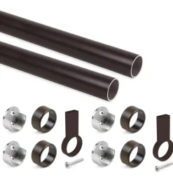 Kit 2 tubi per armadio in alluminio color moka, 1150 mm