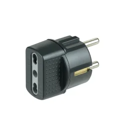 Kit adattore spina schuko/presa bipasso nera - bticino.