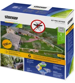 Kit antizanzare giardino stocker "pro" per geyser nebulizzatore 100 m di tubo, 40 ugelli, 40 raccordi a t, 5 raccordi dritti, 5 raccordi a l, 5 tappi di chiusura e 20 fermatubo