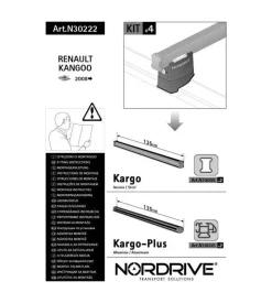 Kit attacchi per barre auto portatutto renault kangoo 08>, mercedes citan 10  n30222