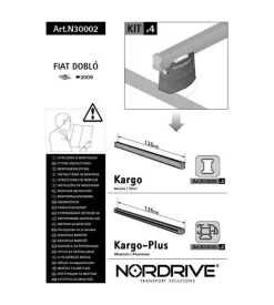 Kit attacchi per barre auto portatutto fiat doblo 2barre  n30002