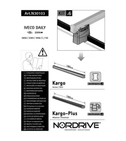 Kit attacchi per barre auto portatutto iveco daily 06> (3barre)  n30103