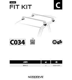 Kit attacchi per barre auto portatutto bmw x5(no railin 5/00>2/07  n21034