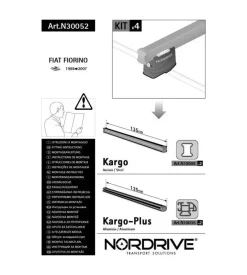 Kit attacchi per barre auto portatutto fiat fiorino 88>07 (2barre)  n30052