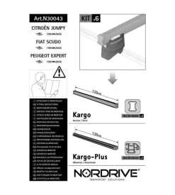 Kit attacchi per barre auto portatutto citroen jumpy peugeot expert fiat sc  n30043