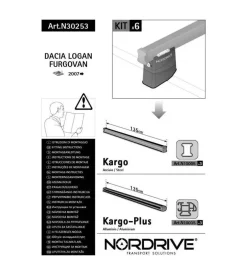 Kit attacchi per barre auto portatutto dacia logan furgovan 09> (3 barre)  n30253