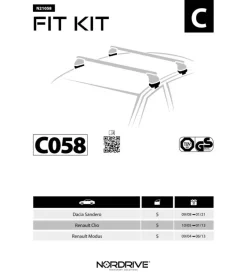 Kit attacchi per barre auto portatutto renault modus 5d 9/04,clio 5d 10/05,d  n21058