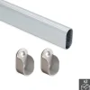 Kit bastone appendiabiti ovale con supporti, 950 mm