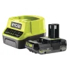 Kit caricabatterie singolo e batteria di ricambio ryobi "rc18120-120c" 18v 2ah
