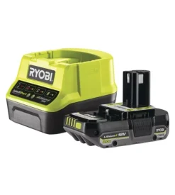 Kit caricabatterie singolo e batteria di ricambio ryobi "rc18120-120c" 18v 2ah