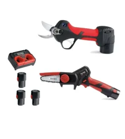 Kit forbice "ps 23-25faster" e potatore "cs 22-04" blue bird con 3 batterie 12,6v 2,5ah