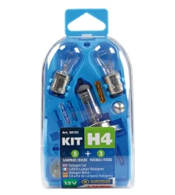 Kit lampade di ricambio 8 pz, alogena h4 - 12v  58152