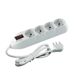 Kit multipresa 4schuko/bipasso int/salvafulmine + cavo bianco - bticino.