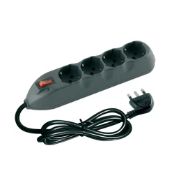Kit multipresa 4schuko/bipasso int/salvafulmine + cavo grigio - bticino.