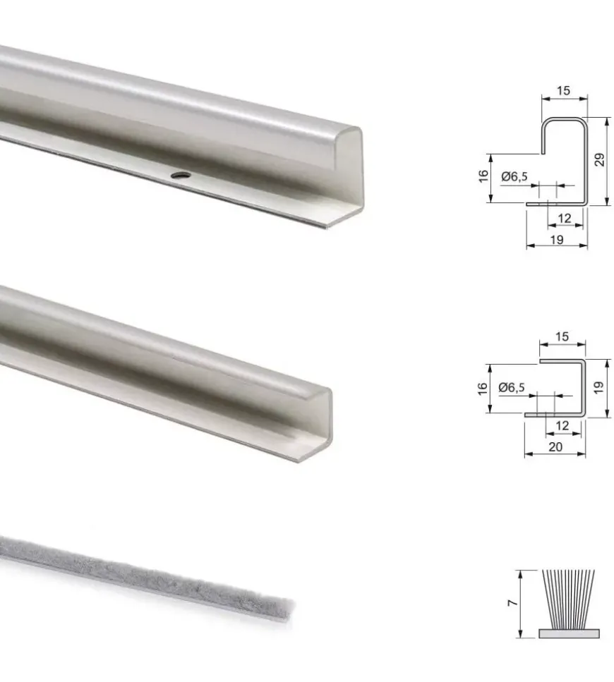 Kit per montaggio 2 ante scorrevoli con profili styl