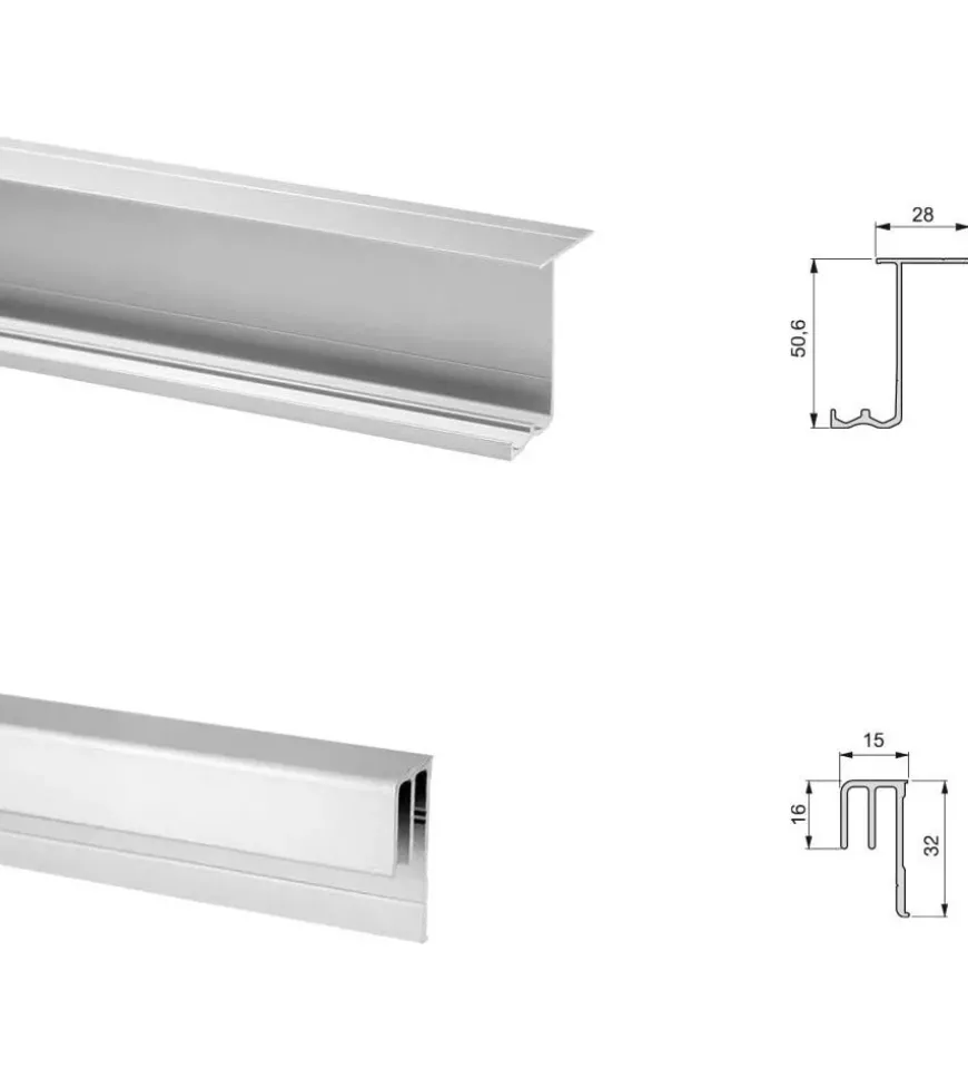 Kit per montaggio 2 ante scorrevoli con profili styl