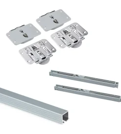 Kit per montaggio 2 ante scorrevoli con chiusura ammortizzata